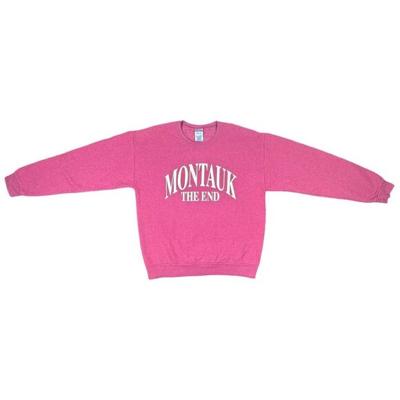 Vintage Jerzees Montauk The End Crew Neck Sweatshirt - Size Medium - Picture 3 of 6
